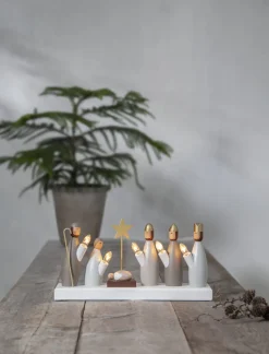 Adventsljusstake 'Krubba' - Vit