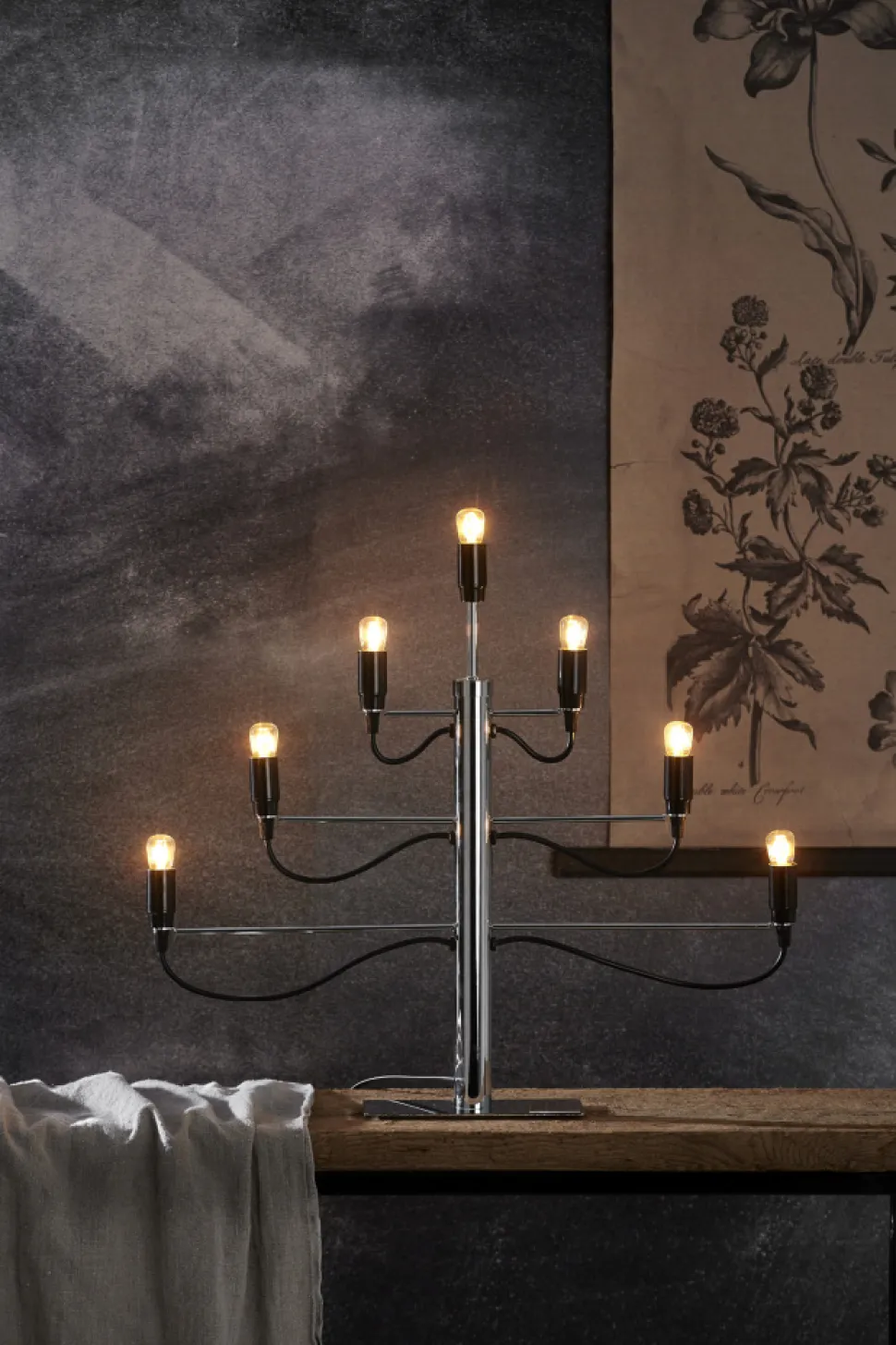 Adventsljusstake 'Milano' - Svart/Silver