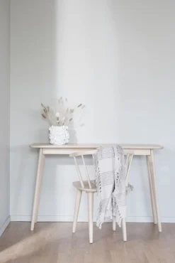 Avlastningsbord 'Yumi' 120x40cm - Vitpigmenterad ek