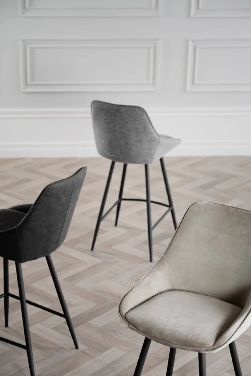 Barstol 'Sierra' - Beige/Sammet