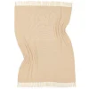 Bomullspläd 'Denisa Fishbone' 130x170cm - Beige/vit