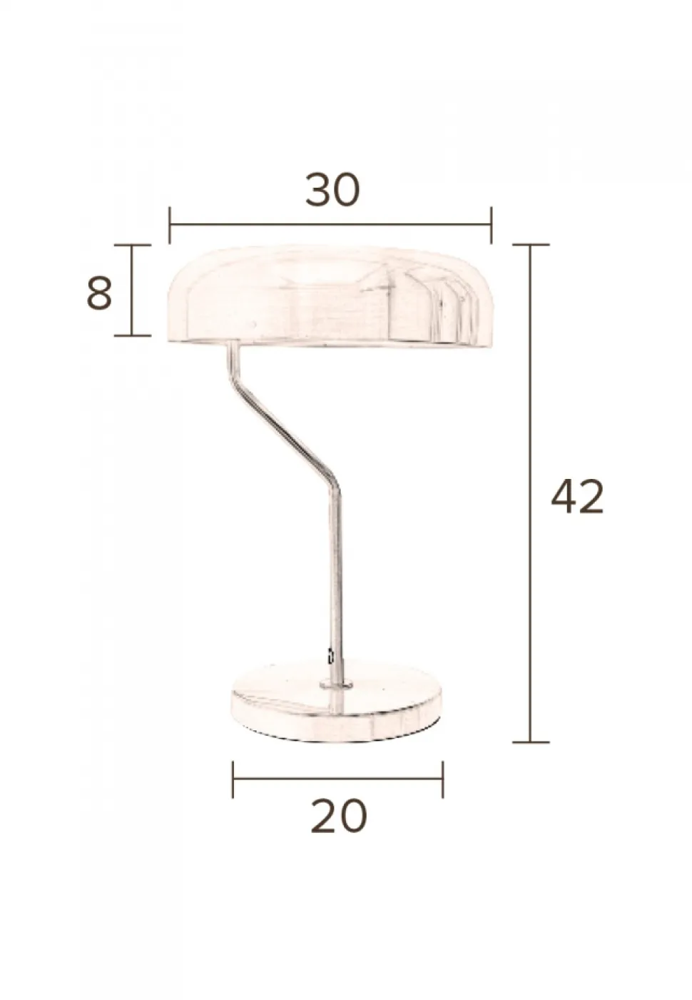Bordslampa 'Eclipse' - Mässing