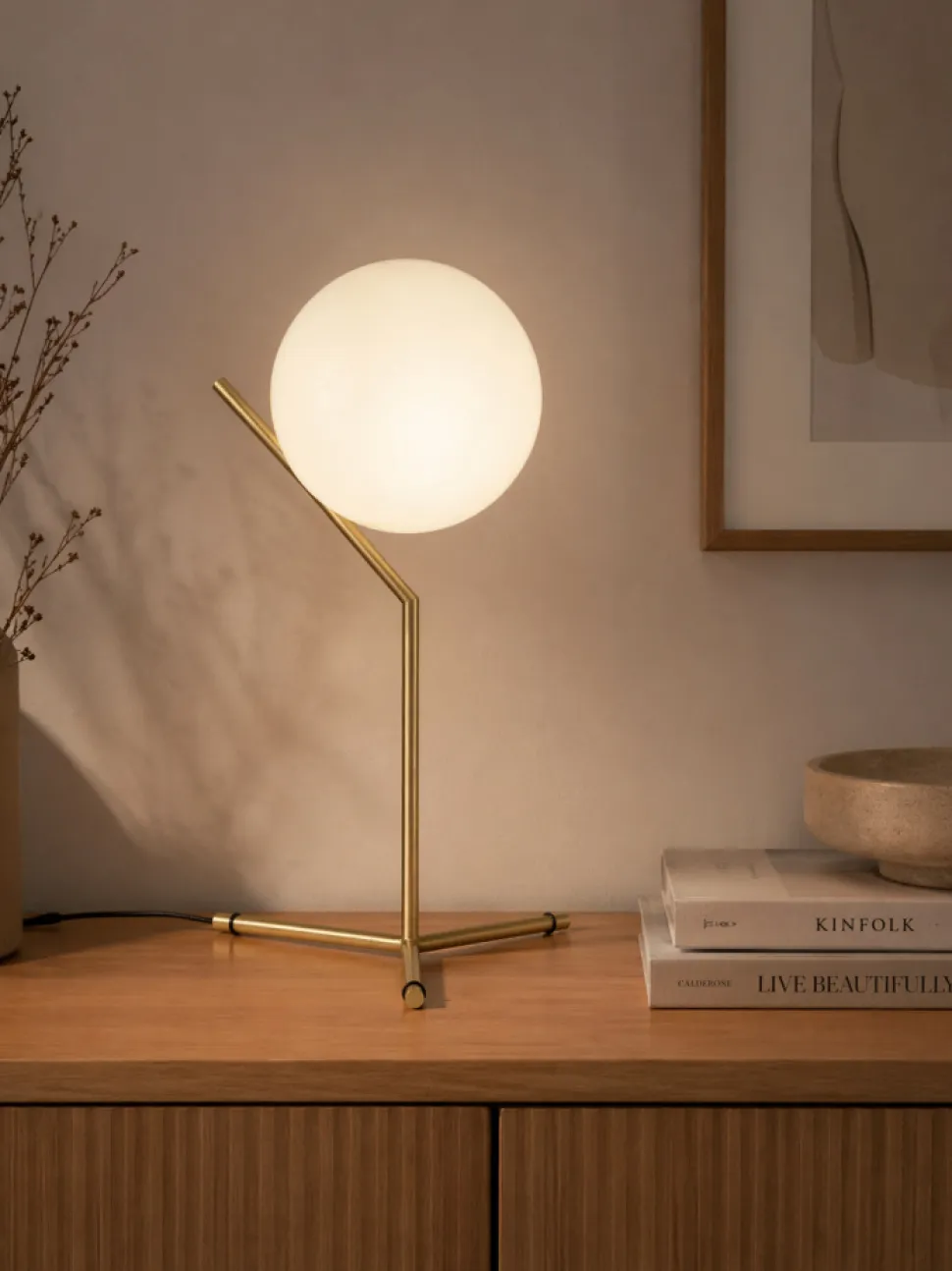 Bordslampa 'Satin' L - Mässing