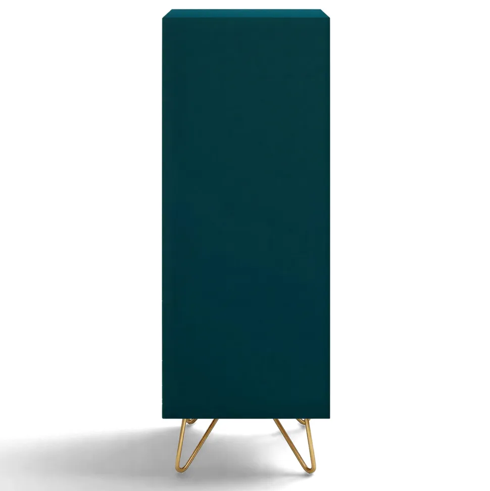 Byrå 'Elle' 45x110 - Turkos/Mässing