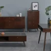Byrå 'Prime' 5 lådor - Valnöt/Mässing