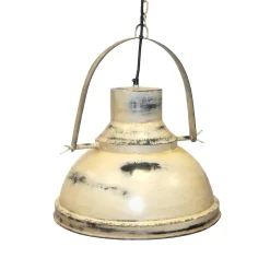 Factorylampa Vintage - Patinerad vit