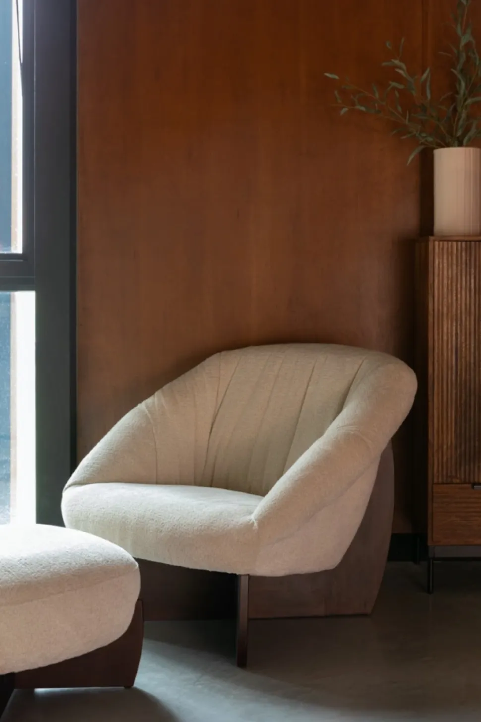Fotpall 'Emilius' - Beige
