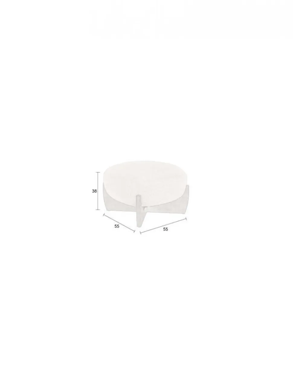 Fotpall 'Emilius' - Beige