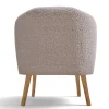 Fåtölj 'Capri' träben - Beige/Bouclé