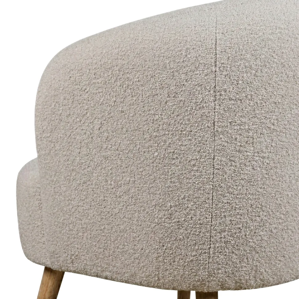 Fåtölj 'Capri' träben - Beige/Bouclé
