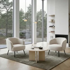 Fåtölj 'Capri' - Vit/Bouclé