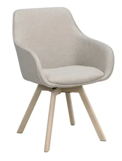 Karmstol 'Alison' - Beige/vitpigmenterade