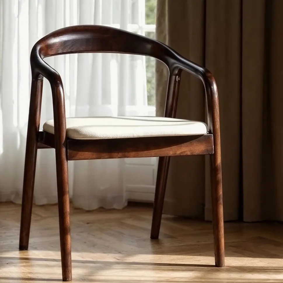 Karmstol 'Aspa' - Mörkbrun/Beige