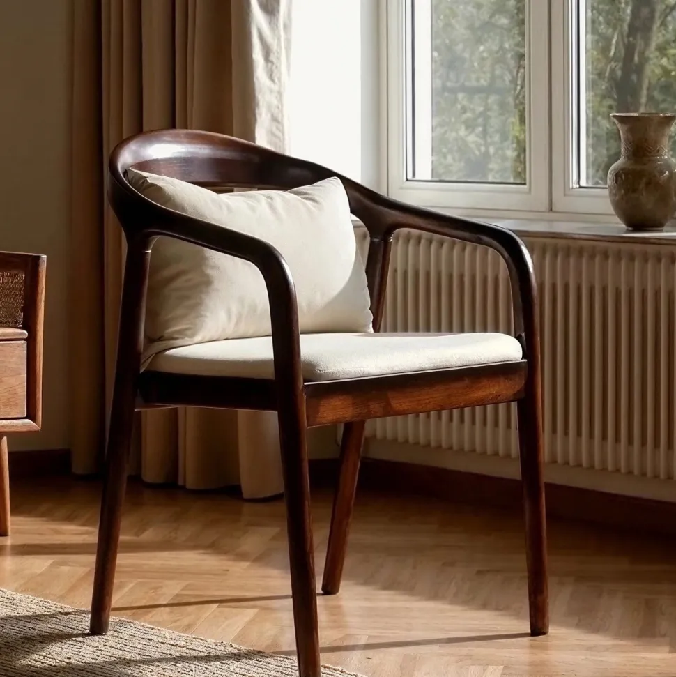 Karmstol 'Aspa' - Mörkbrun/Beige