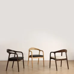 Karmstol 'Aspa' - Mörkbrun/Beige
