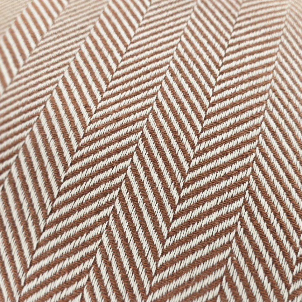 Kuddfodral 'Denisa Fishbone' 45x45cm - Brun/vit