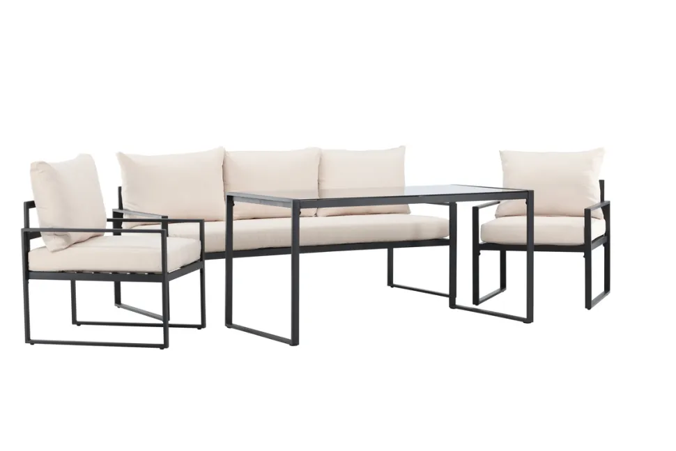 Loungeset 'Vico' - Svart