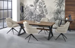 Matbord 'Baron' 200-350cm - Natur/svart