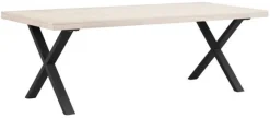 Matbord 'Brooklyn' 220x95cm - Vitpigmenterad/Svart X-ben
