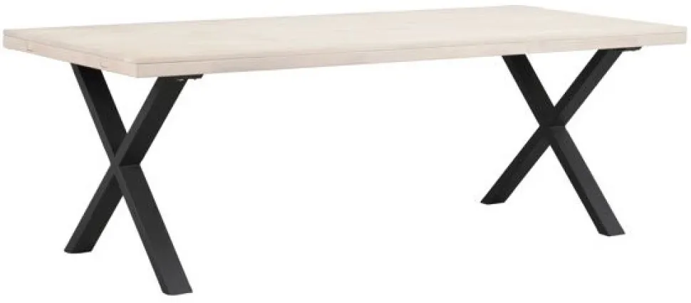Matbord 'Brooklyn' 220x95cm - Vitpigmenterad/Svart X-ben