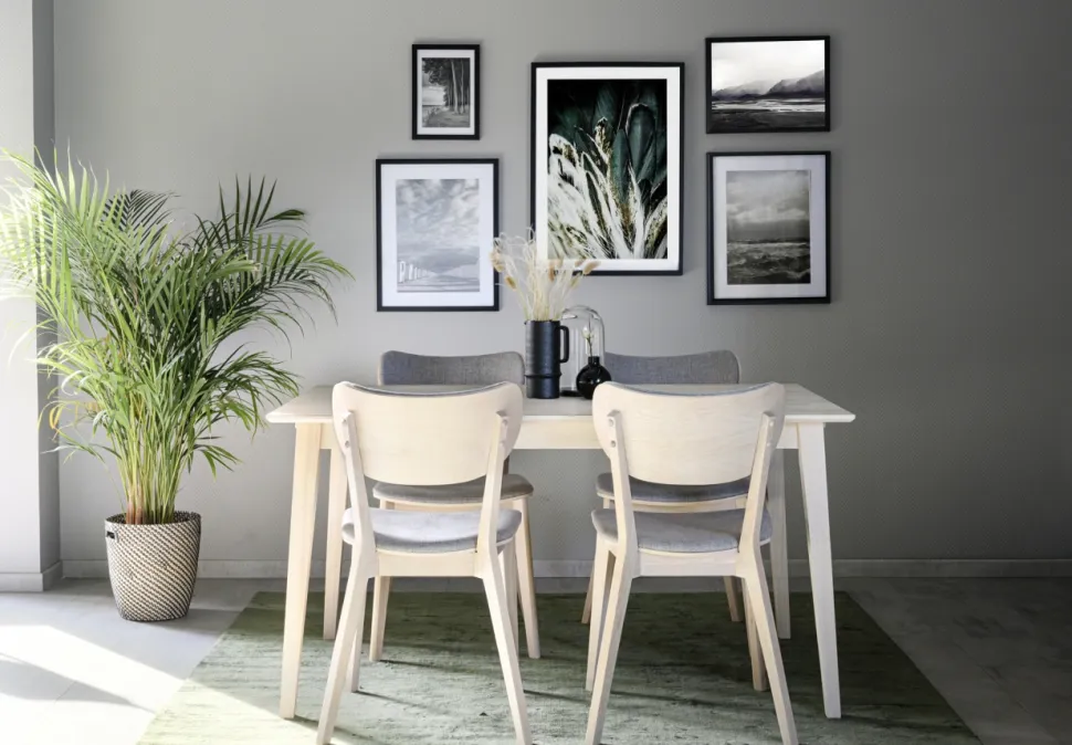 Matbord 'Filippa' 140x90cm - Vitpigmenterad
