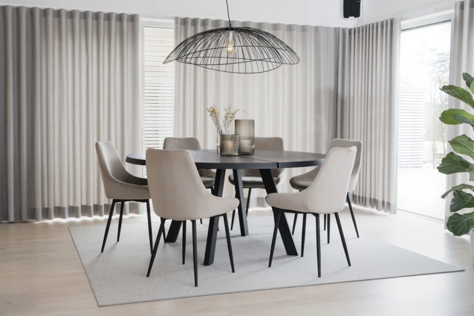 Matbord 'Fred' Runt 160cm - Svart