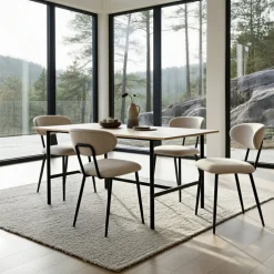 Matbord 'Line' - Ek/Svart 160x90cm