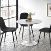 Matbord 'Lorca' Runt 80cm - Marmor/Vit