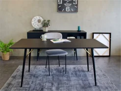 Matbord 'Lux' 160x90cm - Svart/Mässing