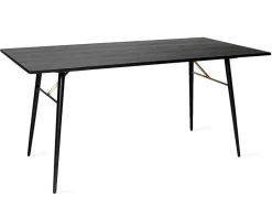 Matbord 'Lux' 160x90cm - Svart/Mässing