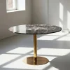 Matbord 'Marbleous' Runt 120cm - Mässing/Svart