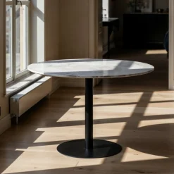 Matbord 'Marbleous' Runt 120cm - Vit