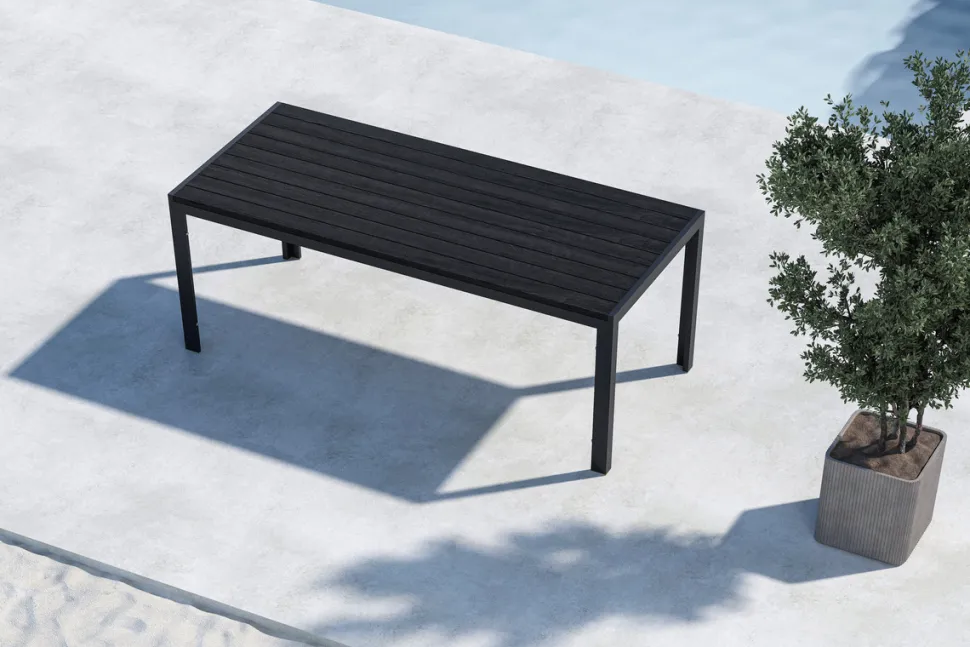 Matbord 'Mirko' 205x74cm - Svart