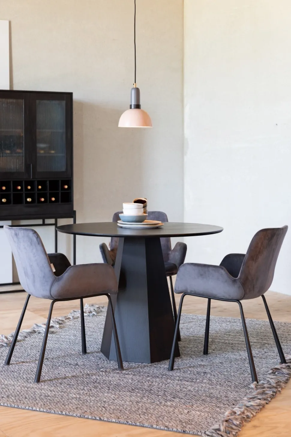 Matbord 'Pilar' Runt 100cm - Svart