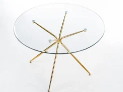 Matbord 'Rondo' Runt 110cm - Transparent/Guld