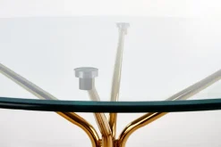 Matbord 'Rondo' Runt 110cm - Transparent/Guld
