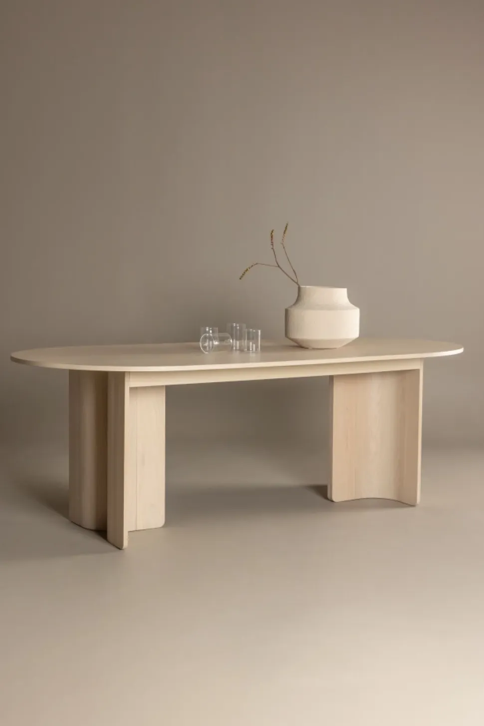 Matbord 'Tranemo' Ovalt 220x100x75cm - Vit