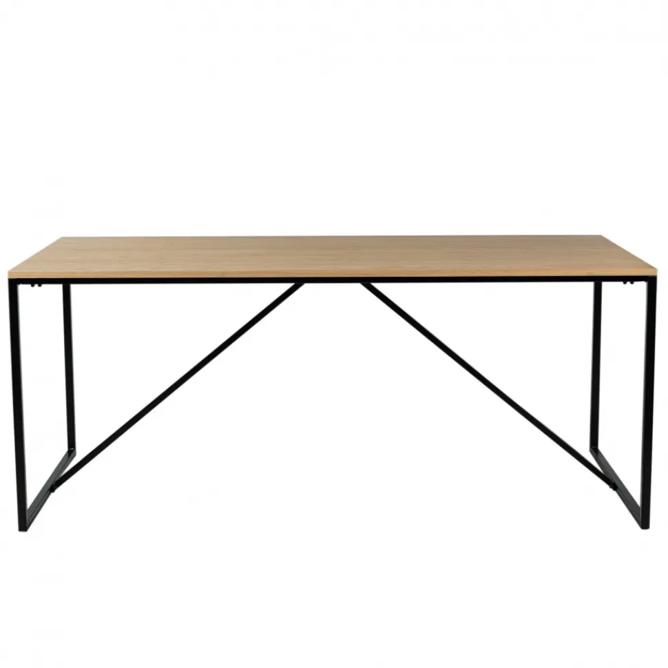 Matbord 'Vega' 180x90cm - Natur/Svart