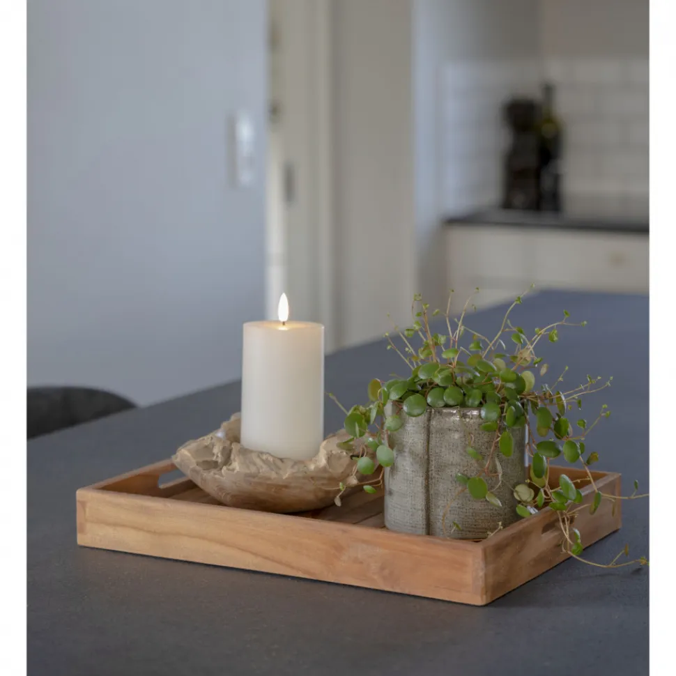 3-pack Bricka 'Faro' - Teak/Natur