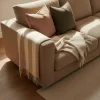 Pläd 'Beatriz Stripe' 130x170cm - Beige/vit