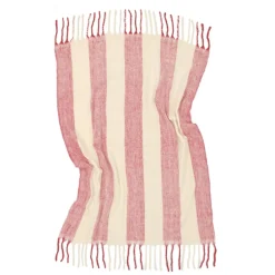 Pläd 'Beatriz Stripe' 130x170cm - Röd/vit