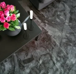 Rund matta 'Aranga Super Soft' - Antracit
