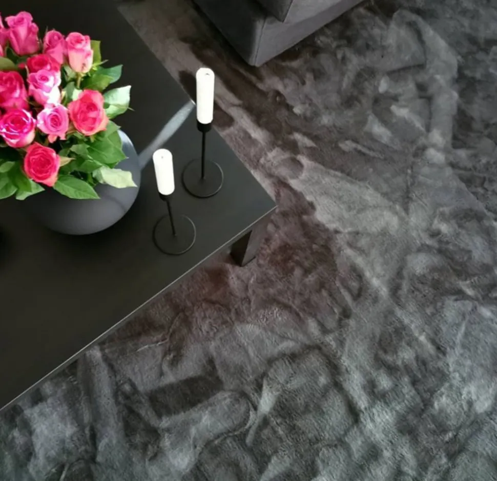 Rund matta 'Aranga Super Soft' - Antracit