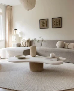 Rund matta 'Coastal' - Cream