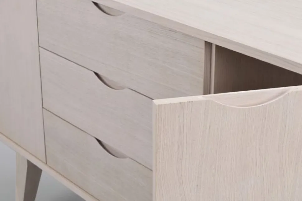 Sideboard 'Filippa' 122x85cm - Ek/Vitpigmenterad
