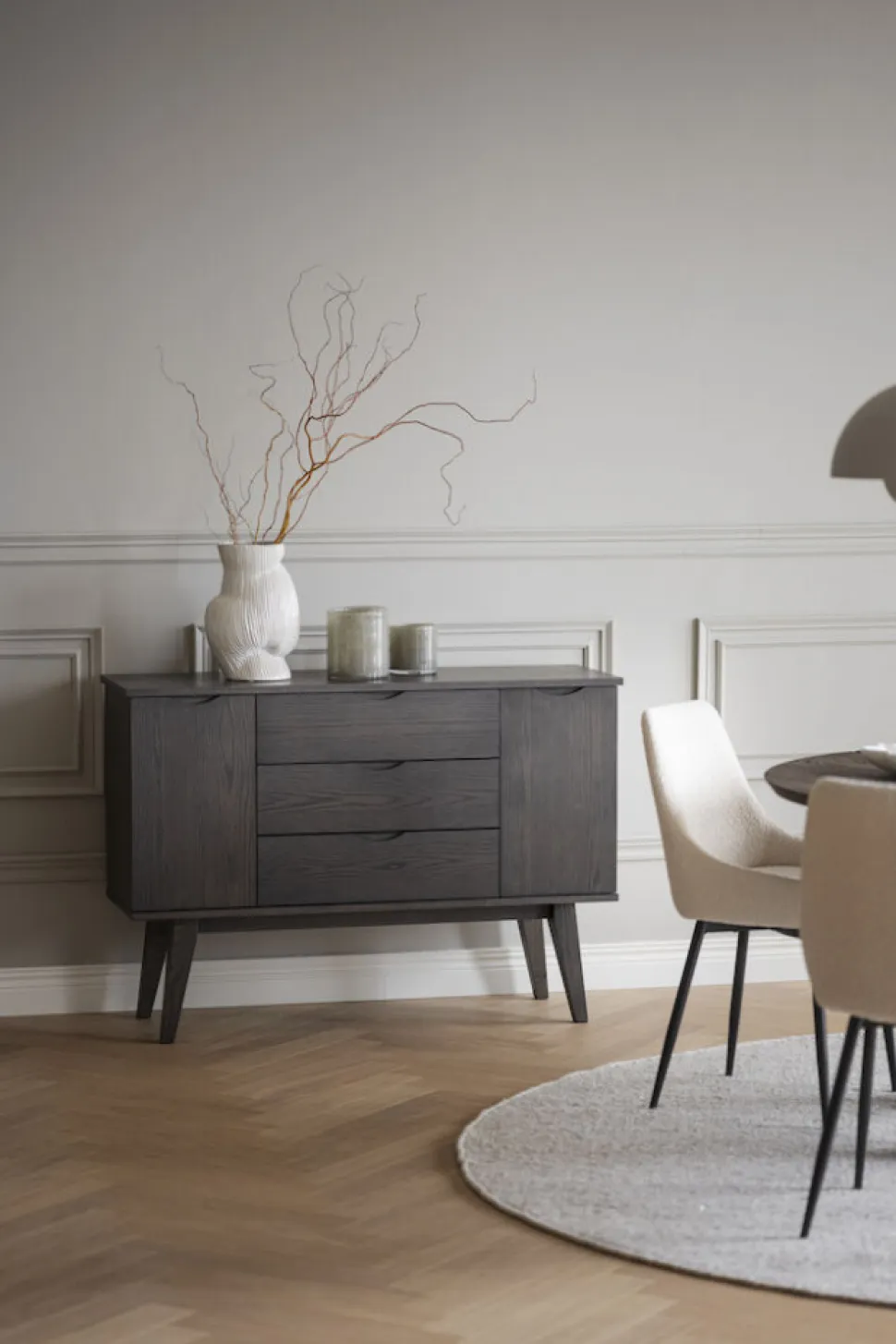 Sideboard 'Filippa' 122x85cm - Mörk ek