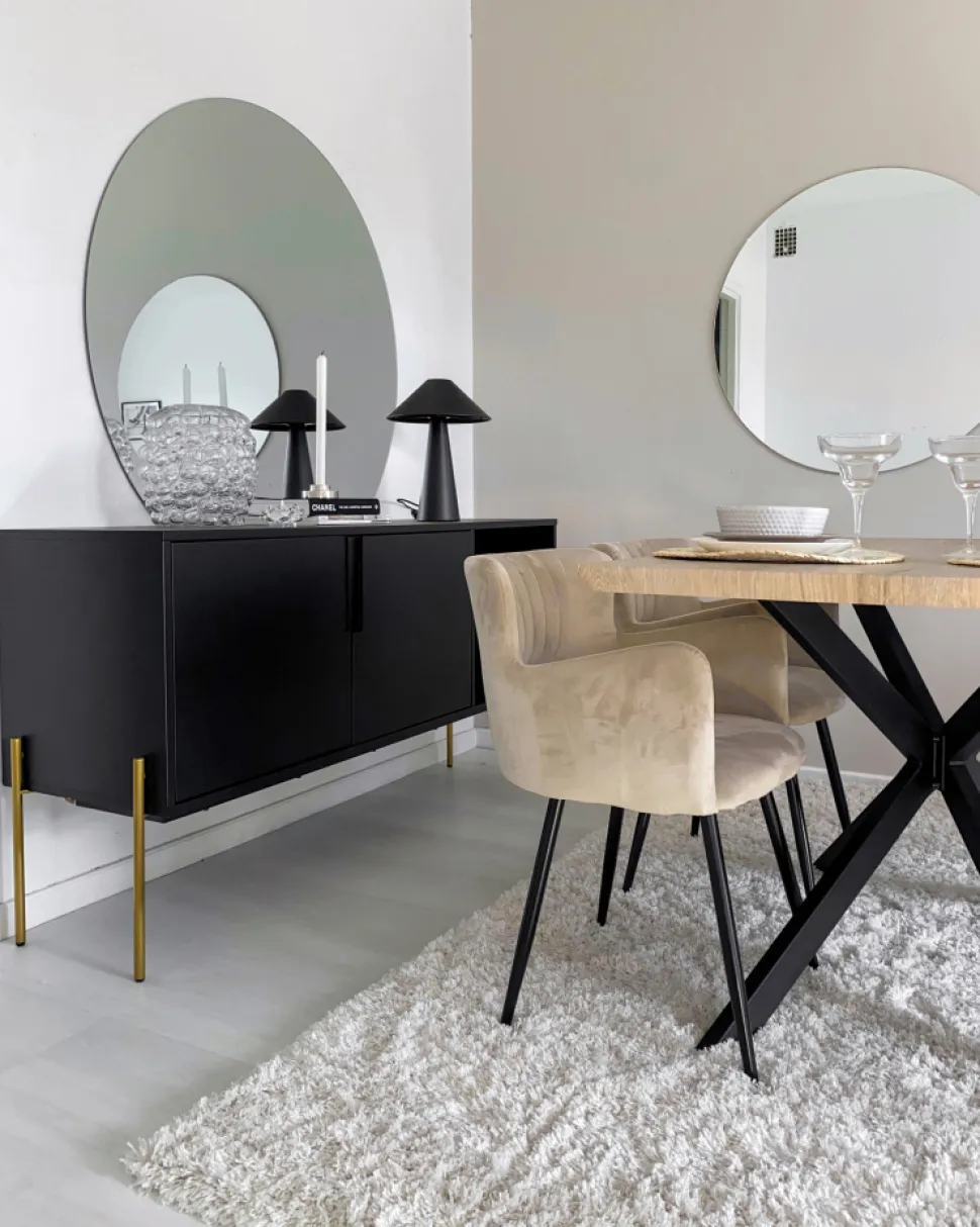 Sideboard 'Frölunda' - Svart/Mässing