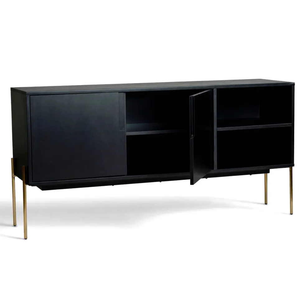 Sideboard 'Frölunda' - Svart/Mässing