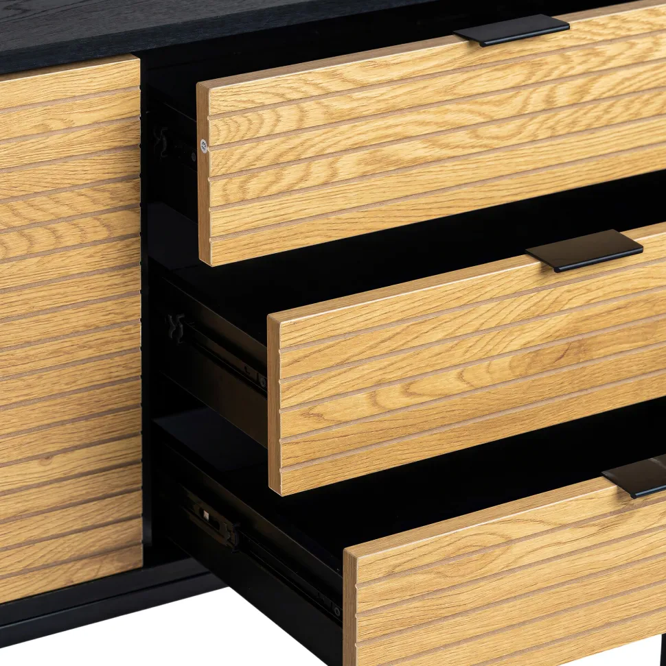 Sideboard 'Line' - Ek/Svart