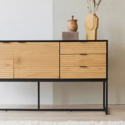 Sideboard 'Line' - Ek/Svart